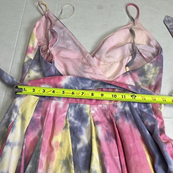 L’atiste by Amy Skater Mini Short Pink Purple Tie Dye Skater Dress Sz Large NWT - Picture 8 of 11